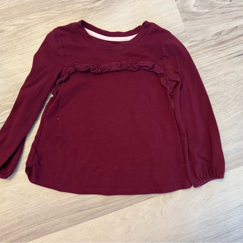 Kids Burgundy Long Sleeve Top